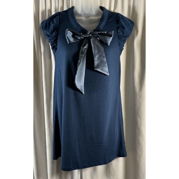 jayeonjui Short Sleeves Satin Tie Tunic, Yale Blue, Sz: Asia: 90, US: 4, 73-55 - Picture 1 of 16